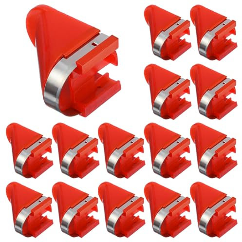 15 PCS Stainless Steel Replacement Blades, Electric Potato Cutter Accessory for Electric Rotating Potato Peeler Automatic Fruit Peeler Electrics Peeling Tool (Red)