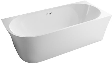 BERNSTEIN Eck-Badewanne aus Sanitäracryl Wanne mit Doppelwandiger Konstruktion 170 x 78 x 60 cm - 5 Jahre Garantie - Standbadewanne Nova Corner in Weiß glänzend, Acryl-Wanne Einbau Rechts