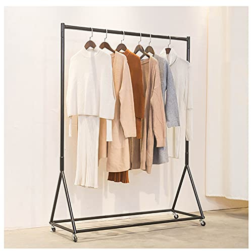 Portant à vêtements sur ruletas, portant à vêtements triangulaire robuste et stable avec ruletas et étagère à chaussures, support d'affichage pouvant supporter jusqu'à 90 kg