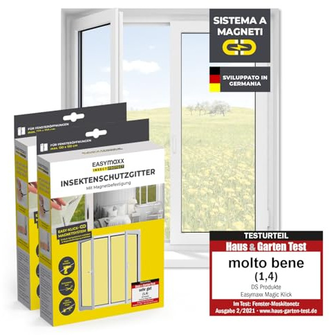 EASYmaxx Insect Protect insektsnät fönster med magnetisk fastsättning | myggnät till storlek | insektsskydd fönster upp till 150 x 180 cm | myggskydd flugnät magnet – enkel montering [2 stycken]