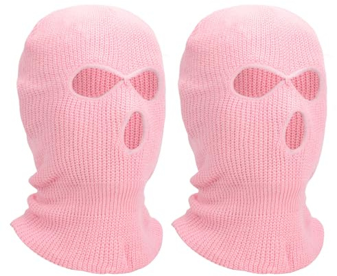 Risipu 3 Hole Winter Knitted Mask,Outdoor Sports Full Face Cover Ski Mask Warm Knit Balaclava for Adult Skiing Motorcycle Wind Protection
