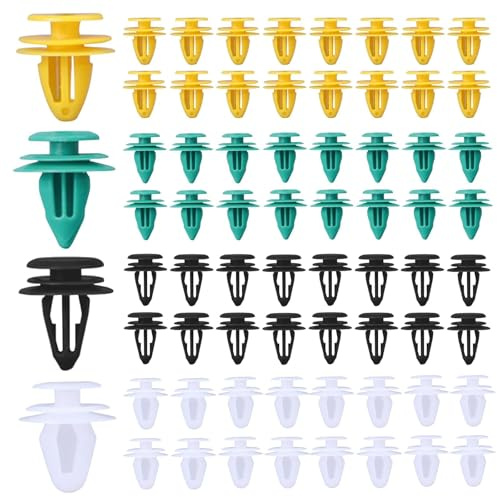 GVSS 60 Pièces Clips de Fixation Voiture Plastique 4 Tailles 8-10mm, Clips Voiture,Clips Plastique Voiture,Agrafe Carrosserie,Clips de Garniture de Voiture Universels pour Panneaux de Portes Auto