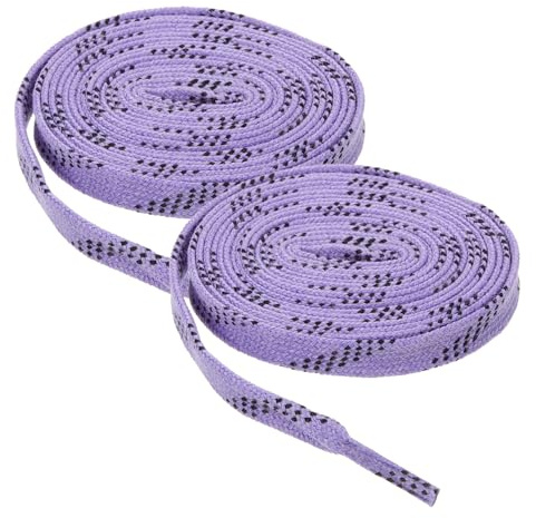 HOODANCOS Waxed Hockey Sports Shoe Straps for Ice Sports Flat Purple Shoelaces Made of Polyester and Cotton Low Temperature Resistant and Practical and Sneakers