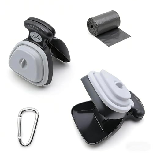 HUANR Raccogli Cacca Cane con Sacchi della Spazzatura, Portatile Scoop di Poop Dog, Scalabile Paletta Raccogli Cacca Cani, Grigio, Utilizzato per Raccogliere Le Feci di Cani e Gatti
