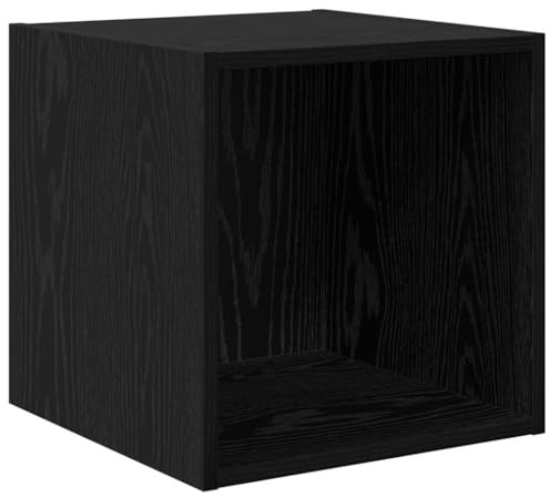 mtlskopl Meuble Mural Chêne Noir 37 x 37 x 37 cm, Étagère Murale Suspendue en Bois d'Ingénierie, Cube de Rangement Moderne pour Salon, Bureau et Entrée, Placard Suspendu