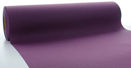 Mank Airlaid Tischläufer 40 cm x 24 m Aubergine – Premium Einweg Tischläufer in stoffähnlicher Qualität für Elegante Tischdekoration