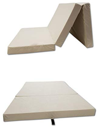 Odolplusz Klappmatratze Faltmatratze Klappbett - Made IN EU - als Matratze Gästebett Gästematratze einsetzbar (Beige, 80 x 200 cm)