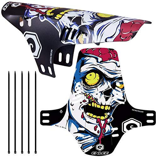 BESLIME MTB Fender, 2Pcs Fahrrad Mud Guard Set, Vordere und Hintere kompatible Mudguard, Passen 20 26 650B 27,5 29 Zoll Fettes Fahrrad mit 12 Kabelbinder（Schwarz und weiß）