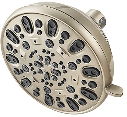 High Pressure Shower Head VMASSTONE 4.7 Rain Fixed Showerhead 7-Spray Setting with Adjustable Brass Swivel Ball Joint - Excellent Replacement for Your Bath Shower Head (FM-001 Brushed Nickel)