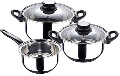 Bateria de cocina 5 piezas San Ignacio Palma de acero inoxidable apta para induccion