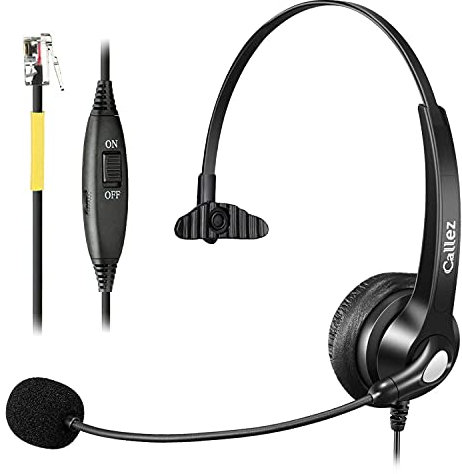 Cuffie Telefono Fisso con Microfono a Cancellazione del Rumore, Auricolare RJ9 Compatibile con Grandstream GXP1630 1620 1610 Yealink SIP-T21P T23G T41 T46 Snom D785 D710 Avaya 1608 1616 9611G Telefoni