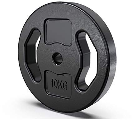 Plates Barbell Standard 1-tums Grip Viktskivor, Set med 2 plattor, Black Fractional Viktskivor Designad skivstång Gummi hantel Home 2,5 kg-10kg (Size : 10kg*2)