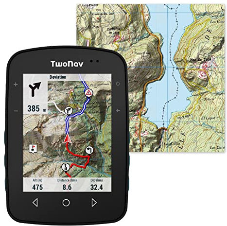 TwoNav Terra (32 GB) + Karte Spanien Topo, GPS mit großem Display, 9,5 cm (3,7 Zoll) für Berg, Wandern, MTB, Fahrrad mit Karten im Lieferumfang enthalten, Türkis