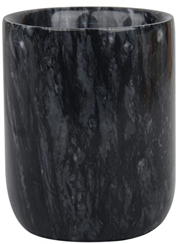 Toothbrush Holder,Handmade Marble Toothbrush Cup,Stone Toothbrush Organizer for Pen Holder,Makeup Brush Cup,Razor Holder,SPA Collection Tumbler First Choice for Home and Hotel(Black)