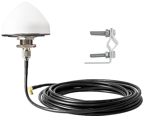 Anina Sirius XM Satellite Radio Antenna, Mirror Tubular Mount Aerial with SMB Connector 21ft Extension Wire for Semi Truck RV Trailer Car Vehicle, High Gain Sirius XM Stereo Receiver Tuner Antenna