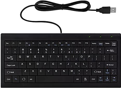 CUQI Mini Tastiera, Piccola Tastiera Cablata 82 Tasti a Forbice, Tastiera Compatta con Interfaccia USB per Android, PC Windows, Laptop, Raspberry Pi, Windows 10/8/7