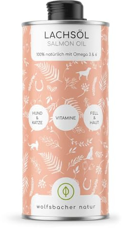 Huile de Saumon pour Chiens et Chats avec Oméga 3 & 6 | 250 ML Huile Naturelle de Saumon de l'Atlantique norvégien | Complément Alimentaire concentré