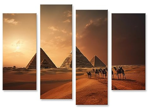 islandburner Cuadro sobre lienzo pirámides de Giza Egipto fotografía de viajes cuadros cuadros murales póster
