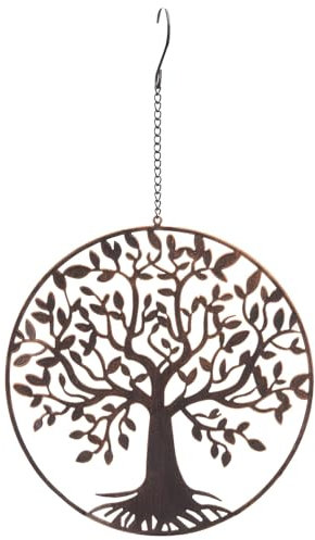 Tree of Life 16cm Metal Hanging Decoration - Bronze Effect Garden Plaque