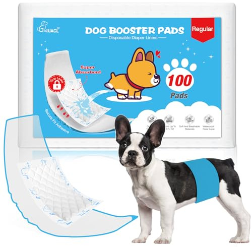 Dog Diaper Liners for Dog Diapers Male and Female 100ct Super Absorption Disposable Booster Pads for Most Reusable Pet Belly Bands, Washable Puppy Diaper Wraps