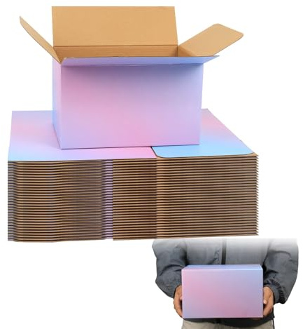FORBFAN 10 x 7 x 6 Shipping Boxes, 30 Pack Corrugated Cardboard Mailing Boxes for Small Business, Colorful Packing Boxes for Shipping & Storage