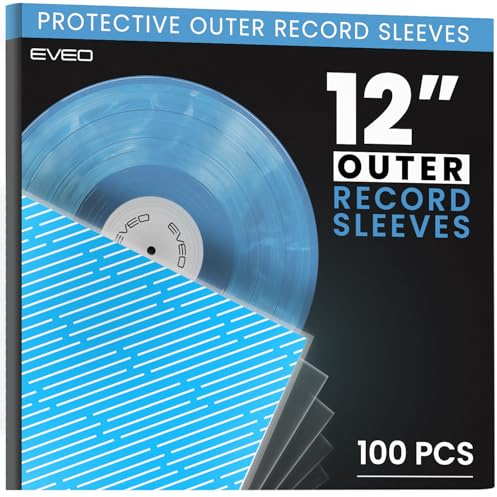 EVEO Custodie per dischi in vinile trasparenti per dischi in vinile, custodie protettive esterne in vinile per LP da 30,5 cm, custodie esterne in vinile, custodie singole e doppie di qualità per LP,