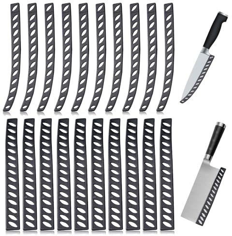 YMTWSRY 20 protectores de cuchillos, protectores de cuchillos, universales, de plástico, protector de borde de cuchillo, juego de funda protectora para cuchillos de frutas, cuchillos de cocina