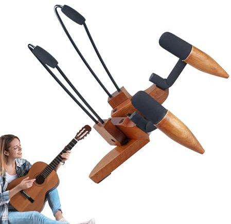 Fällbart gitarrstativ i hårt trä, gitarrväggfäste | Vikbar gitarrhållare, skumskyddsdynor, gitarrtillbehör, Folk gitarr vägghängare