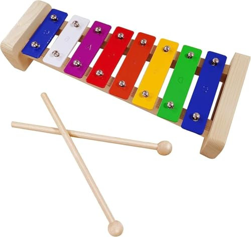 Cptoion Glockenspiel Holz, Kinder Xylophon, Bunt Holz Xylophon, Holzspielzeug Musikinstrument mit Holzschlägeln für Kinder Geburtstags Geschenk Pädagogische Kinderspielzeug
