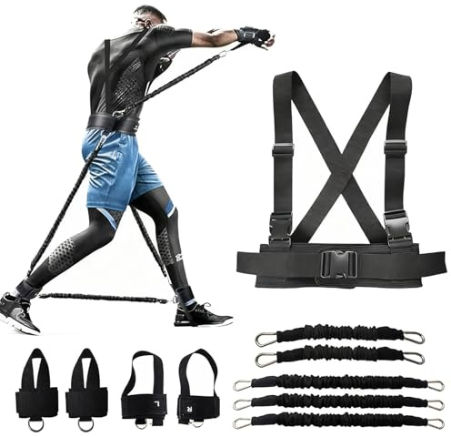 Bande Boxe, Équipement pour Entrainement Boxe Resistance Band Ensemble de Bandes de Résistance pour la Maison Sangles de Cheville pour l'Entraînement de Boxe Fitness Materiel