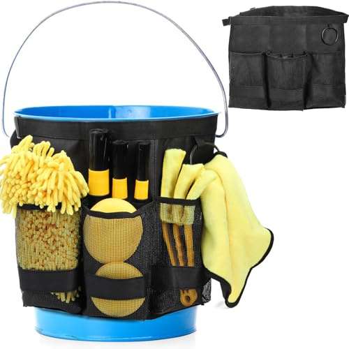 Nagpew 5 Gallon Bucket Tool Organizer, Bucket Storage Bag with Compartments