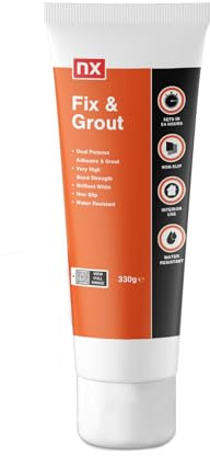 NX Dual Purpose Fix & Grout Ready mixed Brilliant white Wall tile Adhesive & grout 0.33kg