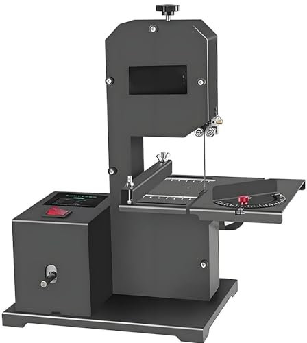 Sierra De Cinta De Mesa 800 W 230 V,Altura Máxima De Corte: 70 Mm + Ancho De Corte: 90 Mm,Mesa Metálica Inclinable (0-45°),para Madera Y Espuma,Motor De Cobre De 1750 RPM