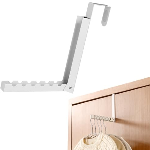YUVKIN Perchero Plegable para Puerta Sin Taladrar Ganchos para Ropa Interior de Puerta (Blanco)