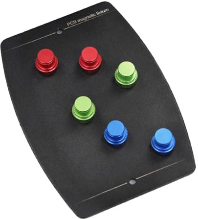 ISTOVO Plataforma de Soldadura con Soporte para Placa de Circuito Impreso, con 6 Pines MagnéTicos, Ranura y Abrazadera Fija para Soldadura de Placa de Circuito