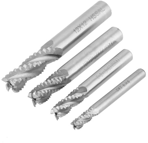Zunate Fresa de Desbaste HSS de 4 Flautas |Fresa Enrutadora CNC M6 M8 M10 M12 para Fresado de Bordes Ranurados