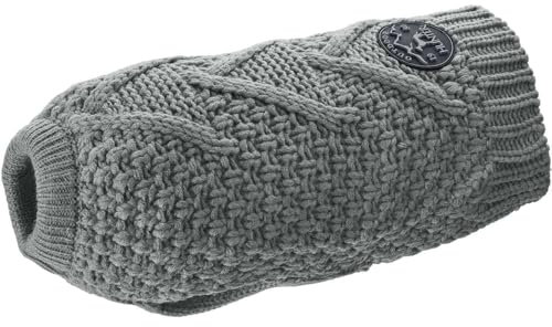 HUNTER Hundepullover MALMÖ, Farbe: grau, klassisches Zopfstrick-Muster, wärmend & bequem, elastisch für optimalen Sitz, reflektierend für mehr Sichtbarkeit, waschbar bei 30°C, Größe: 35