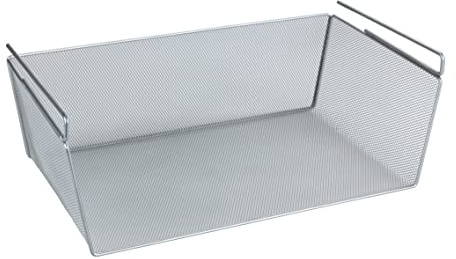 WENKO Panier s'accrochant à Une étagère Panier de Rangement pour armoires Argent