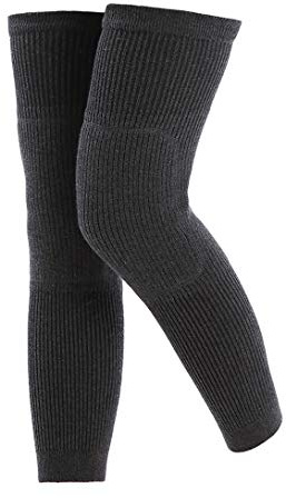 Elder Men Women Thermal Windproof Knee Braces Leg Warmers Winter Thermal Rheumatic Arthritis Long Knee Pads Leg Sleeves Guard Wraps Knee High Socks for Outdoor Motorcycle Running Snowboarding Biking