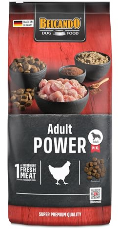 Belcando Adult Power [1 kg] Alimento para Perros | Comida Seca para Perros Muy Activos, Perros Deportivos y Perras Hembras gestantes | Alimento Completo para Perros Adultos