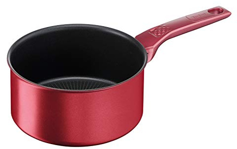Tefal Daily Chef - Cazo 16 cm, duradera, resistente, fácil de limpiar, revestimiento antiadherente, termo-Signal, cocina sana, fabricada en Francia, apta todas las cocinas, roja