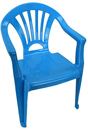 Kinderstuhl Gartenstuhl Stuhl für Kinder in blau, grün, orange oder pink Garten, Farbe:blau