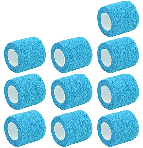 Mintice 5 X Adhésifs Autoadhésif Bandage Adhésifs Cohésifs Band Solide élastique Ruban à Premiers Soins Poignet Ankle Sport 4.5mx5cm Bleu Clair