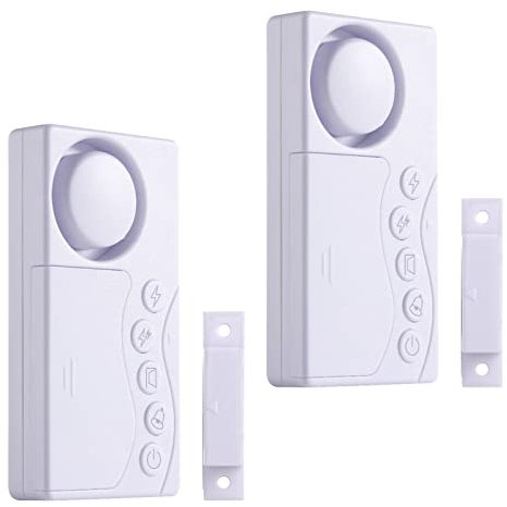 2pcs alarmes de Porte de congélateur Lorsque la Gauche est Ouverte, 108 DB Alarme de sécurité de fenêtre de 3/15/30/60s Alarme de réfrigérateur sans Fil