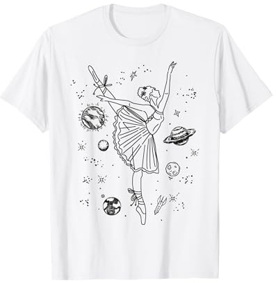 Ballet Dancer Dance Girl Ballerina Space T-Shirt