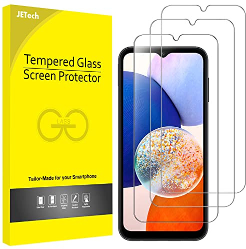 JETech Skärmskydd för Samsung Galaxy A14, 3-Pack | HD-Klar, Anti-Skrapa, 9H Reptåligt Härdat Glas
