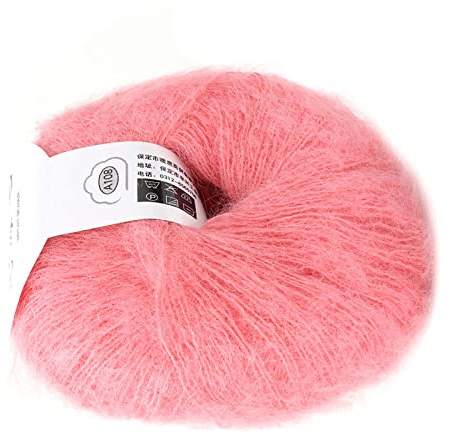 Mohair Ull för stickning och virkning – mjukt angora garn, flerfärgat stickgarn för kläder, halsdukar, tröjor, hattar (32 köttpulver)