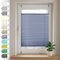 Sonello Plissee Klemmfix ohne Bohren 40cm x 120cm Blau Faltrollo Plisseerollo Jalousie für Tür & Fenster Blickdicht Sichtschutz Sonnenschutz Fertifplissee Rollo
