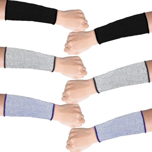 Futuhada Protezione Del Braccio Della, 3 paia Protezioni Manica Resistente al Taglio, Livello di Protezione 5 per le Braccia per Pelle Sottile e Contusioni Dell'avambraccio Cucina per Evitare Graffi