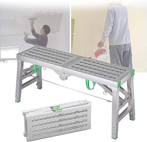 Escabeau portable à 5 vitesses réglable en hauteur avec charge maximale de 400 kg, robuste et polyvalent, pour une utilisation domestique ou en construction
